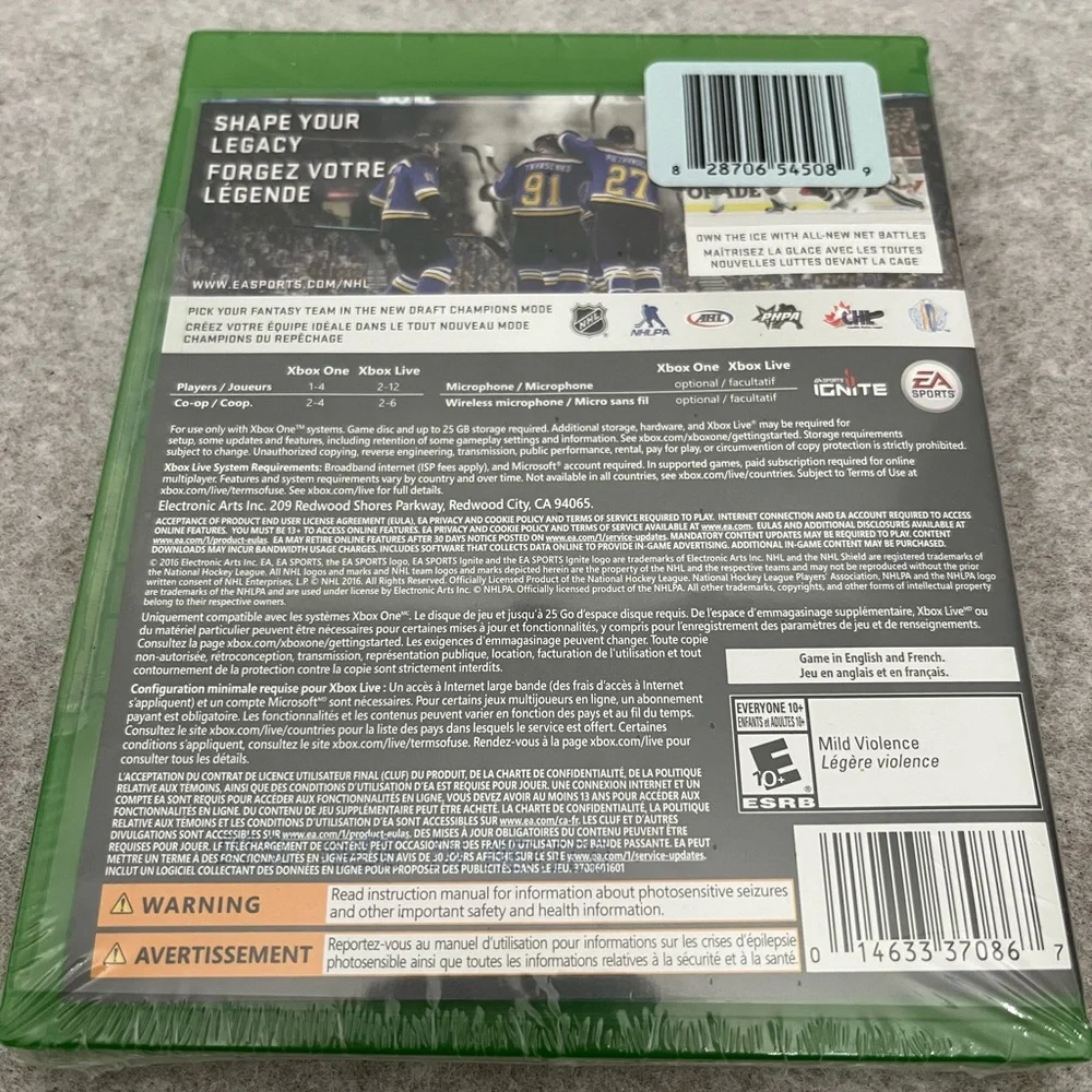 XBOX ONE Game NHL17 NWT, Sealed, Never Opened